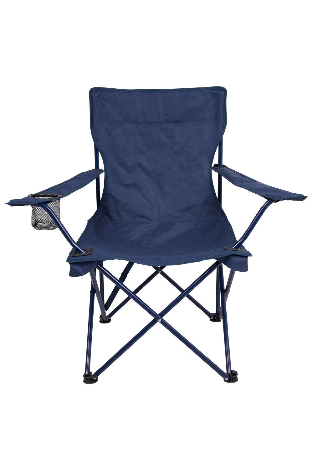 Milestone navy folding camping chair with cup holder