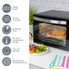 Quest 35399 20L Mini Countertop Oven 1500W / Multifunction Cooking Grill, Bake, Toast, Rotisserie, and Convection/Adjustable Temperature / 60 Mins Timer & Auto Shut Off with Bell