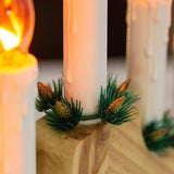 Wooden Christmas candle bridge with 7 flickering lights