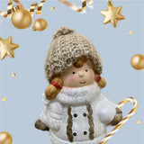 White Ceramic Girl With Woolly Hat