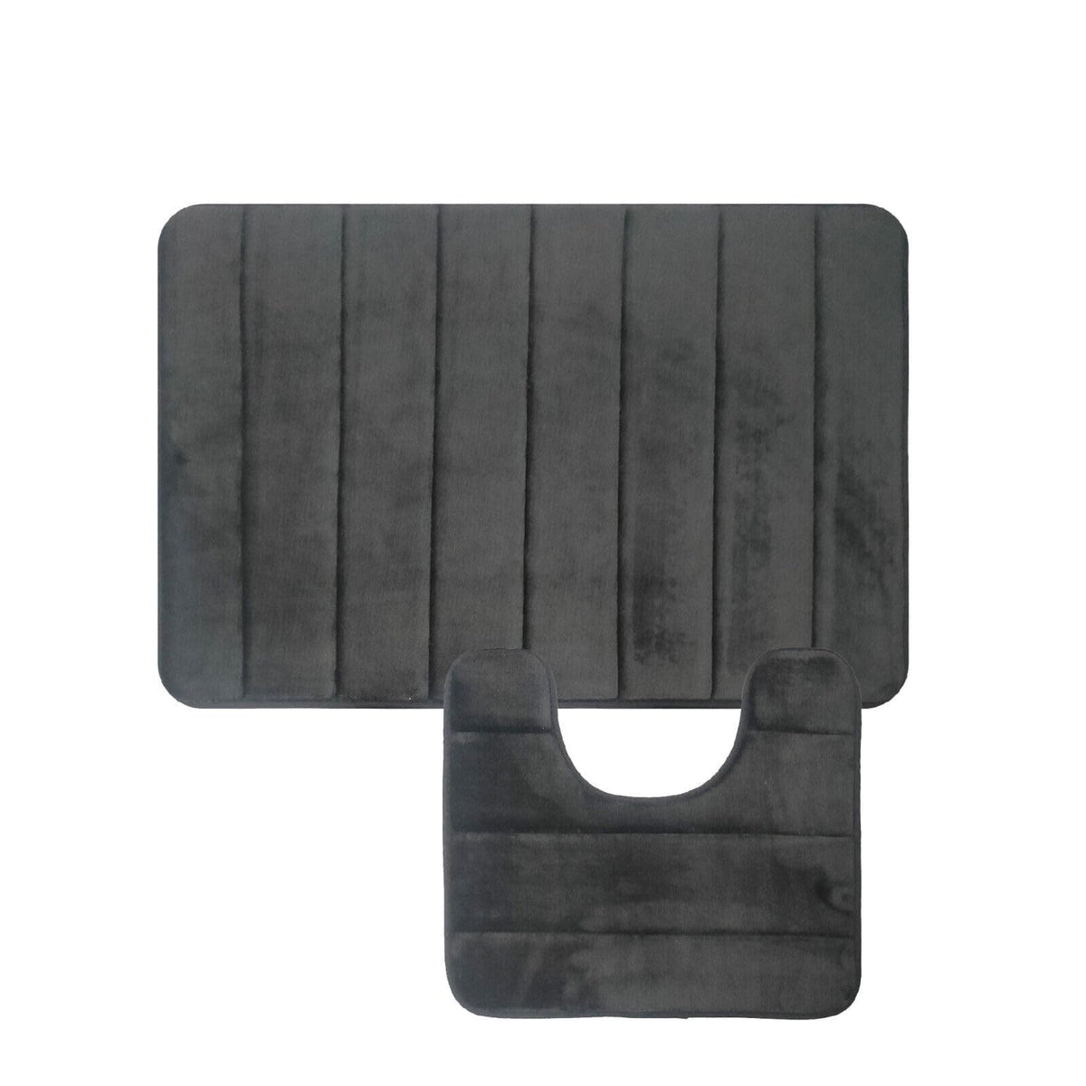 Your Bathroom grey two-piece memory foam bath mat set