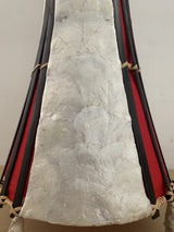 70cm red and white tortoiseshell-style floor lamp