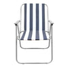 Milestone 12100 Classic Striped Beach Chair/Holiday Deckchair/Blue and White Striped / L52 x W47 x H75cm