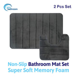 Your Bathroom grey two-piece memory foam bath mat set