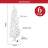 The Christmas Workshop 70640 6ft Slimline White Christmas Tree | Artificial Indoor Christmas Decoration | Includes Metal Christmas Tree Stand | 560 Tips