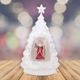33cm LED water Christmas tree ornament with Santa and snowman
