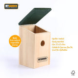 My Garden wooden bird nest box with bird spotting chart