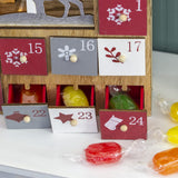 The Christmas Workshop wooden LED advent calendar with 24 drawers