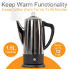 Quest 35200 Electric Coffee Percolator / 1.8L Stainless Steel Filter Coffee Machine / 30-45 Minute Keep Warm Functionality/Removable Filter/Makes Up To 12 Cups At Once / 1100W