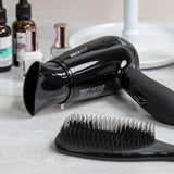 Red Hot black folding dual voltage travel hair dryer