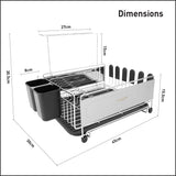 Blackmoor deluxe stainless steel dish drainer with wine glass rack