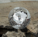 Large mirrored mosaic glass decorative ball 13cm
