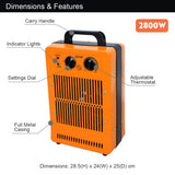 Benross orange 2800W industrial fan heater