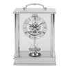 Widdop brushed aluminium carriage mantel clock with rotating pendulum