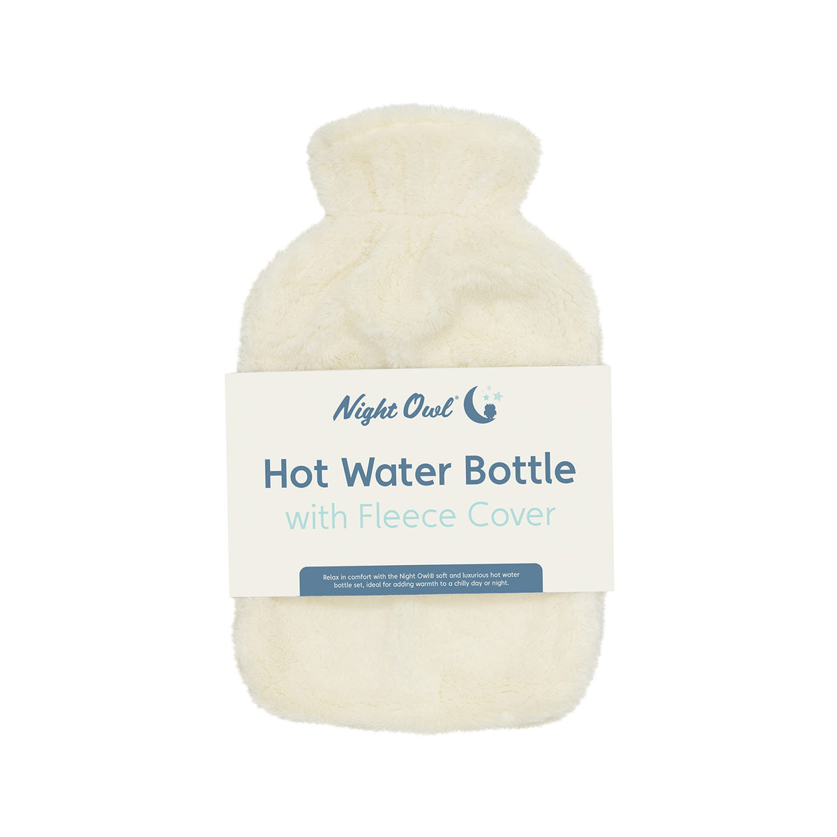 Night Owl cream faux fur 2 litre hot water bottle