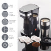 Quest 35189 Filter Coffee Machine/Portable Travel Filter Coffee Maker / 420ml Capacity/Thermal Travel Mug Included/Works with Ground Coffee & Coffee Pods/Instant Espresso & More