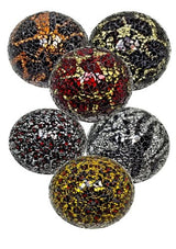 Medium Silver and Black Mosaic Glass Balls