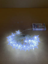 30 LED cool white battery-operated star string lights 2.7m