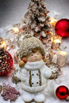 White Ceramic Girl With Woolly Hat