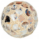 Yellow mirrored mosaic glass decorative ball 8cm