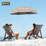 My Garden 1.8m tilting patio parasol – orange and blue stripe