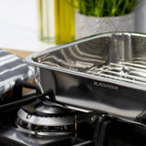 Non-Stick Roasting Tin with Removable Rack for Meat, Poultry & Vegetables - Blackmoor