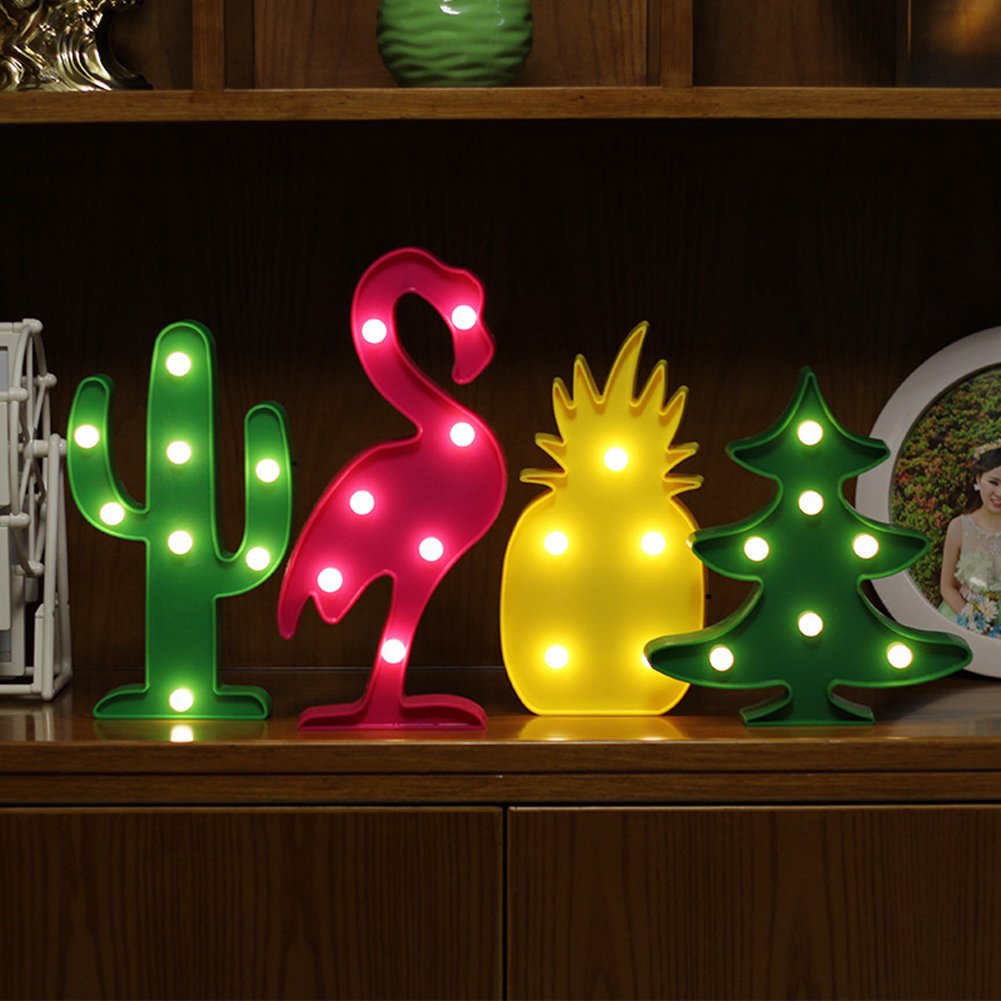 Warm white flamingo LED battery night light 30cm