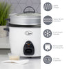 Quest 500W Rice Cooker & Steamer with Keep Warm Function, 1.5L/Non-Stick Inner Pot/Cooks Rice & Makes Healthy Steamed Vegetables/Includes Spatula & Measuring Cup