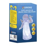 LED acrylic angel with bird Christmas ornament