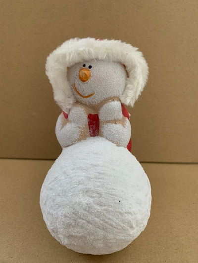 Ceramic Snowman With Snowball