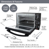 Quest 20L mini countertop oven with rotisserie