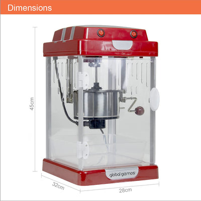 Global Gizmos Giant Cinema Style Popcorn Maker / Extra Large Capacity / Movie Nights, Sleepovers, Kids Parties