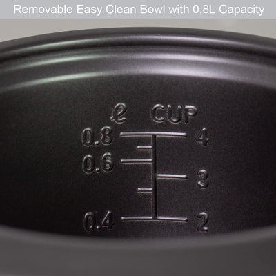 Quest 35530 0.8L Rice Cooker / Non-Stick Removable Bowl / Keep Warm Functionality / 350W / Includes Measuring Cup & Spatula
