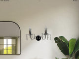 Decorative two-light silver chrome wall fitting