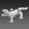 Small Silver Ceramic Gecko - Stunning Reflective Ornament (CP39)