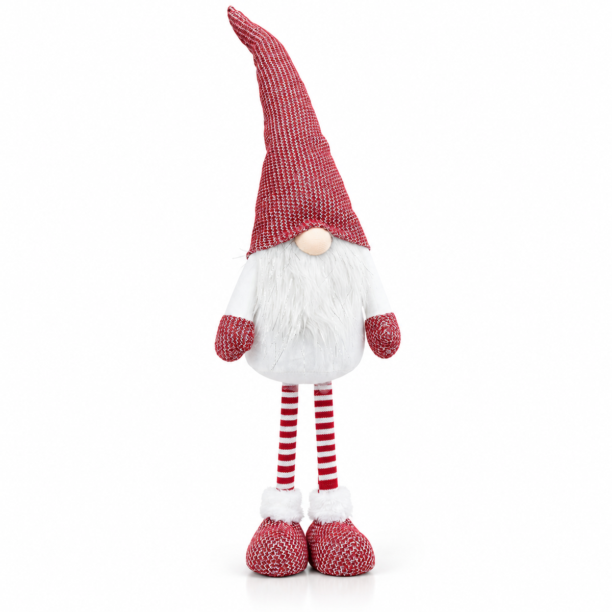 63cm red and white standing Christmas gonk gnome front view