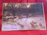 Pack of 10 sheep in snow Christmas cards with envelopes