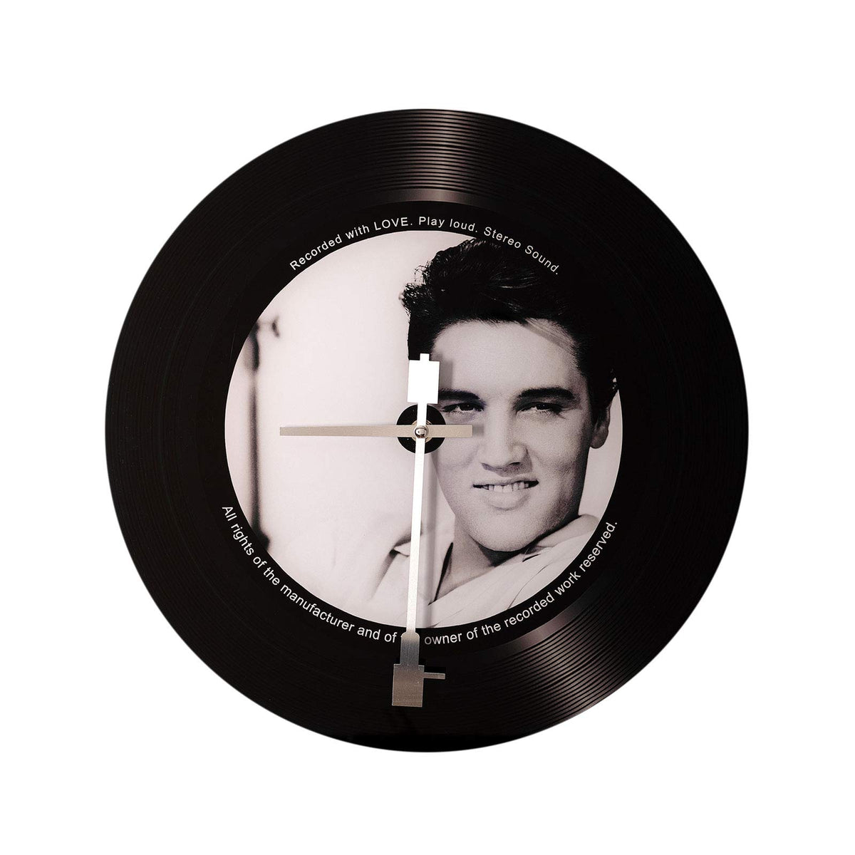 Hometime Elvis Presley record glass wall clock