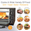 Quest 35399 20L Mini Countertop Oven 1500W / Multifunction Cooking Grill, Bake, Toast, Rotisserie, and Convection/Adjustable Temperature / 60 Mins Timer & Auto Shut Off with Bell