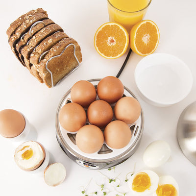 Quest Nutri-Q 34360 Egg Cooker/Multi-Functional Egg Poacher & Omelette Maker/Boil Up To 7 Eggs At Once/Comes Complete With Poaching & Omelette Trays/Stainless Steel Finish