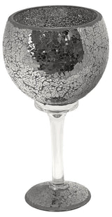 Black mosaic glass decorative goblet 35cm