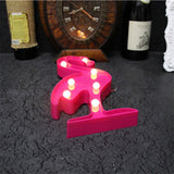 Warm white flamingo LED battery night light 30cm