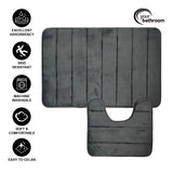 Your Bathroom grey two-piece memory foam bath mat set