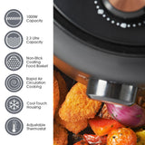 2.3L Air Fryer 1000W with Non-Stick Basket & 60 Minute Timer - Quest