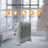 1000W 9-fin oil-filled radiator heater in white