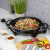 Quest 35870 Electric Non-Stick Wok with Lid Included / 5 Precise Temperature Options/Rapid Heating Technology / 33cm Diameter/Detachable Power Cord for Serving / 1500W