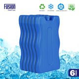 Six-pack reusable freezer ice blocks for cool bags and lunch boxes