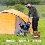 Milestone blue camping chair with 600D polyester seat