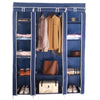 AROME PUR Fabric Canvas Wardrobe Organizers Clothes Rail Shelves Storage Closet Triple (Blue)