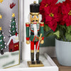 The Christmas Workshop 81560 Wooden Nutcracker Soldier / 50cm Tall/Red & Green Coloured Nutcracker Christmas Decoration